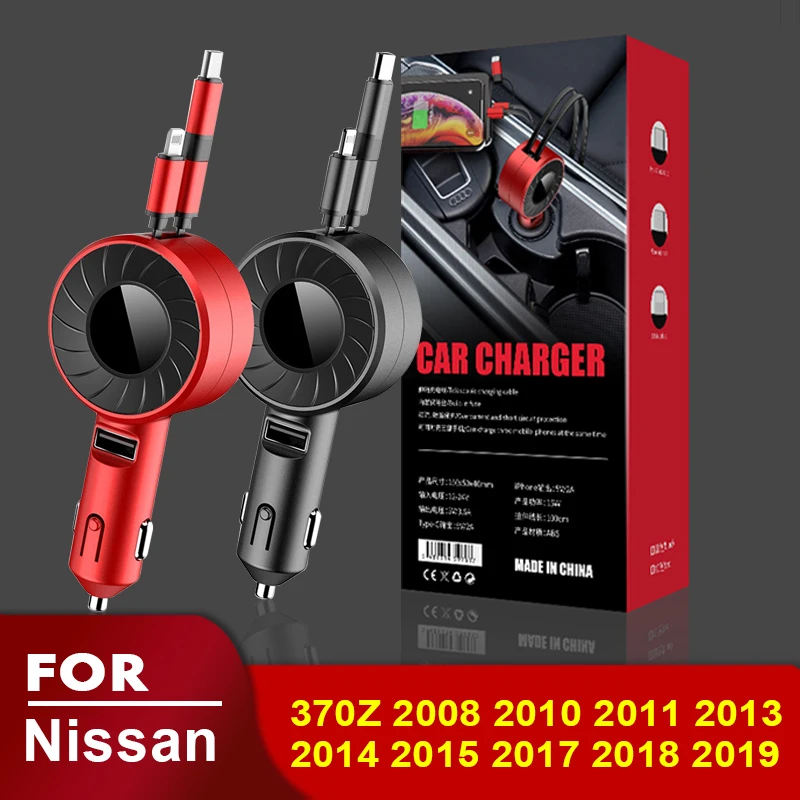 

USB Type C Car Charger for iPhone Android HUAWEI HONOR Xiaomi POCO Redmi Samsung Galaxy Realme UMIDIGI for Nissan 370Z 2008-2019