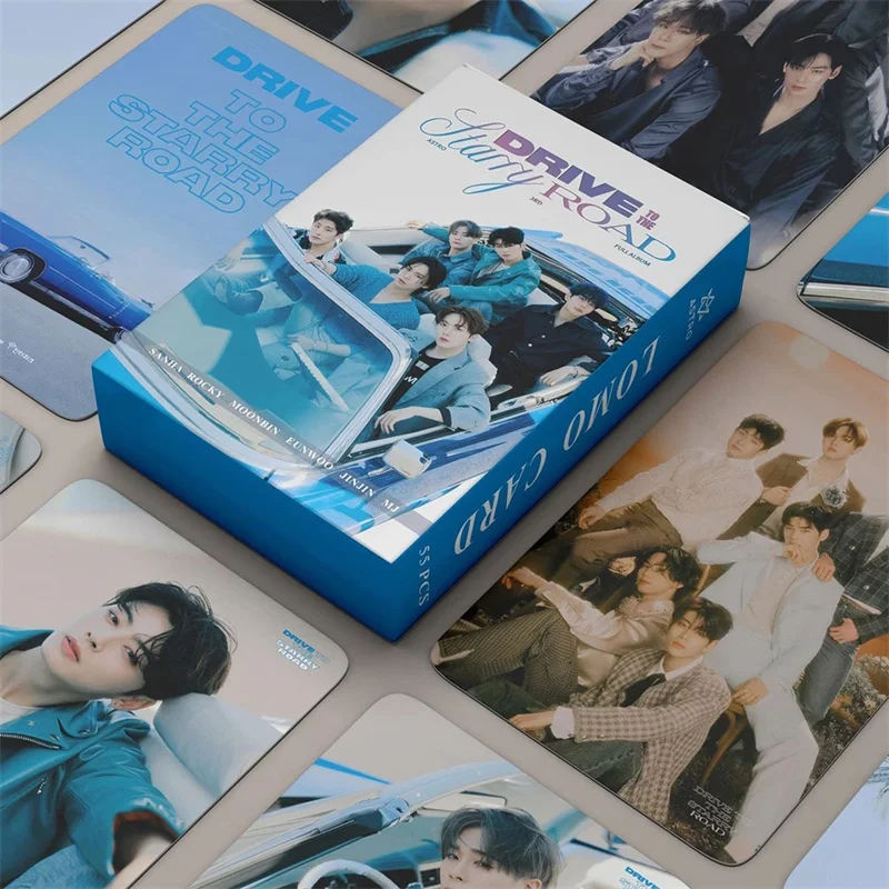 

55pcs/set Kpop ASTRO Drive To The Starry Road Lomo Cards New Album Astro Photocards Postcards Cute Boys for Fans Collection Gift