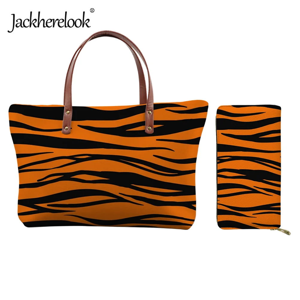 

Jackherelook 2 шт./компл. Сумка-тоут через плечо С Рисунком Тигра для женщин, вместительная роскошная женская сумка-тоут и кошелек Bolsa Feminina