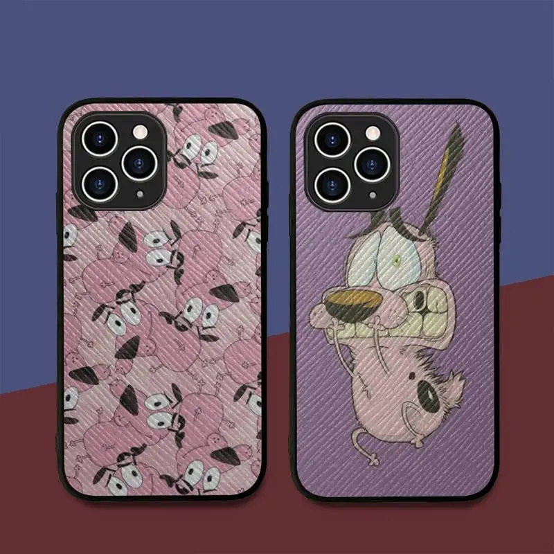 

Dog-Courage-The-Cowardly Phone Case Hard Leather Case for iPhone 11 12 13 Mini Pro Max 8 7 Plus SE 2020 X XR XS Coque