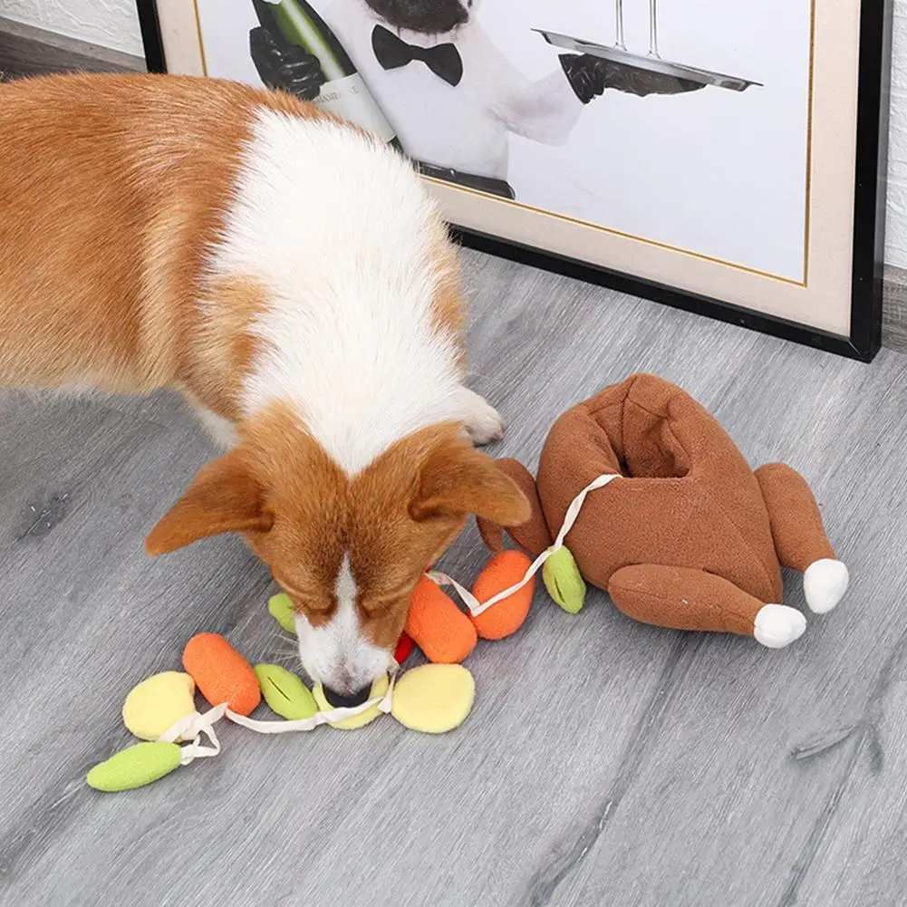 

Plush Pets Dog Snuffle Toy Pet Interactive Puzzle Feeder Dogs Game Treat Squeaky Cute Iq Toys Animal Activity Foods Chew Train