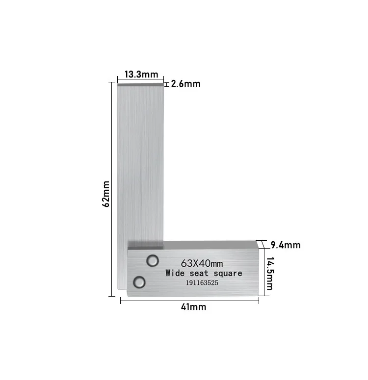 

Высокоточный угломер из углеродистой стали Wide Seat Square L-Shaped Ruler