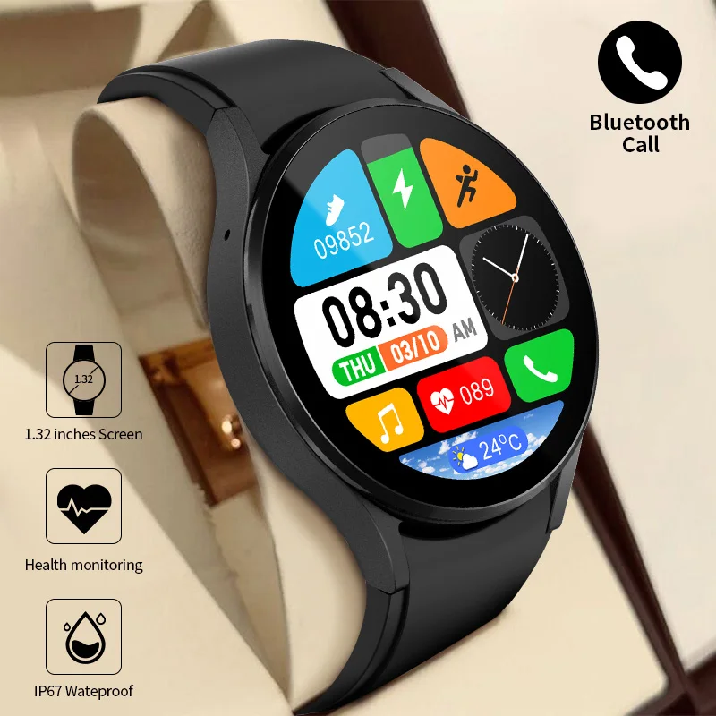 

Lige Body Temperature Detection AMOLED Screen Smart Watch Galaxy Watch 4 For Men Clock Bluetooth Call Smartwatch for Samsung