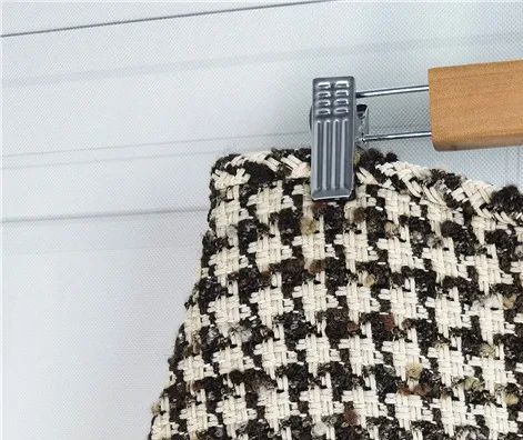 

Women Houndstooth A-line Mini Skirt High Waist Woolen Zipper Ladies Sexy Skirts Jupe