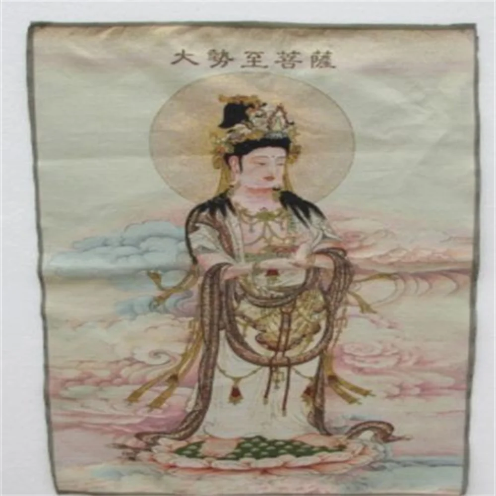 

Religious Buddha silk embroidery Nepal Thangka portrait brocade painting Bodhisattva general trend to Bodhisattva