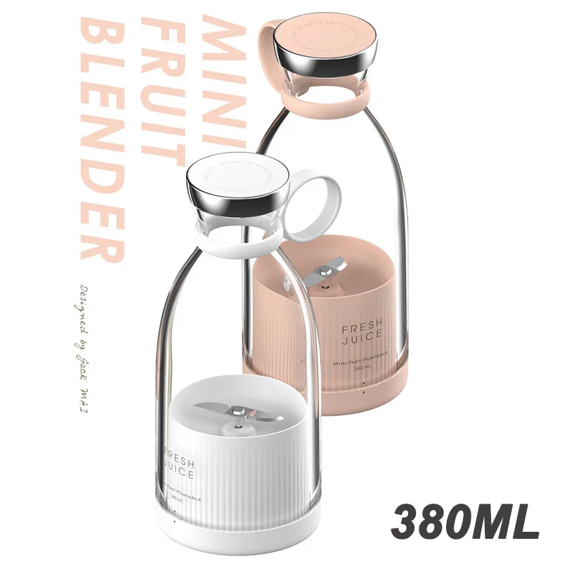 

380ml Electric Juicer Smoothie Blender Cup 3-Knife Mini Fruit Mixer Portable USB Blender Press Juicers Charging Hand Held Juicer