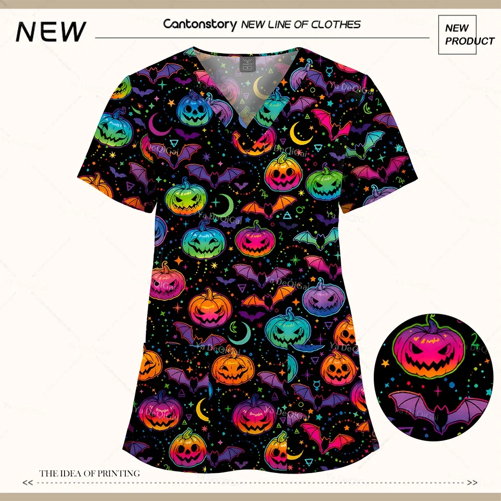 Рождественский скраб с принтом топ для женщин и мужчин рабочая униформа