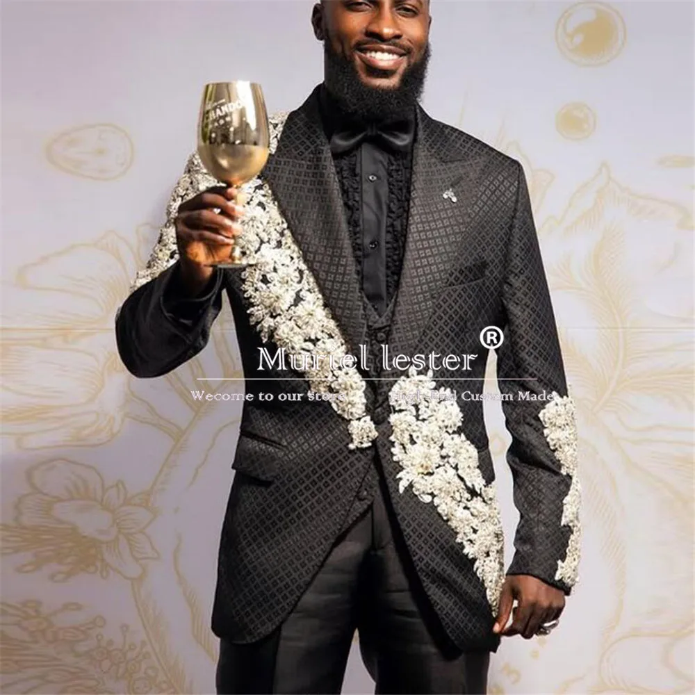 Блестящие кристаллы аппликация из бисера мужские костюмы для официальной