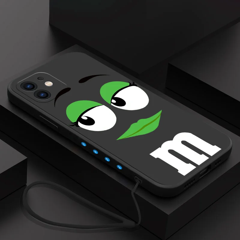 

M&Ms Chocolate Phone Case For Samsung Galaxy S23 S22 S21 S20 Ultra Plus FE S10 4G S9 S10E Note 20 10 9 Plus With Lanyard Cover