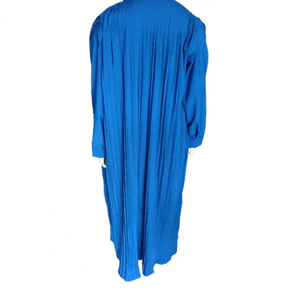

Платье-рубашка женское демисезонное с воротником-стойкой, шикарное однобортное Плиссированное уличное модное Макси-платье для весны и осени