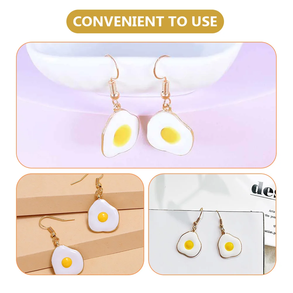 Серьги-пашот в виде яйца жареное очарование подвесные забавные для женщин