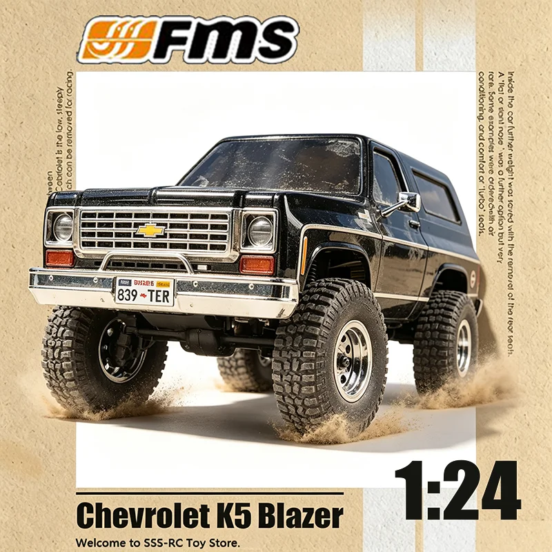 Фото Радиоуправляемая модель внедорожника FMS Rc Crawler 1:24 Chevrolet K5 Blazer, винтажный пикап, для любителей хобби. №1