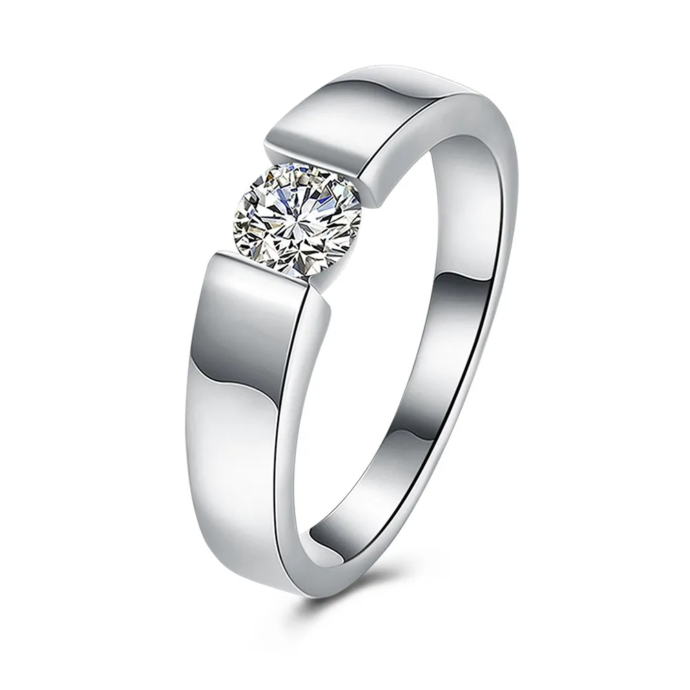 

925 Sterling Silver Shining crystal Rings For Women size 7/8/9 Luxury Fashion Party Wedding Accessories Jewelry Christmas Gifts