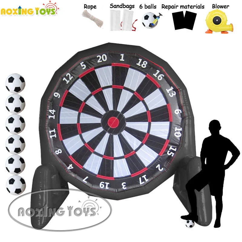 

Ourdoor Giant Sports Gams PVC Inflatable football dart board Velcro Kick Soccer Darts With 6 balls Air Blower 2.5M/3M/4M Height