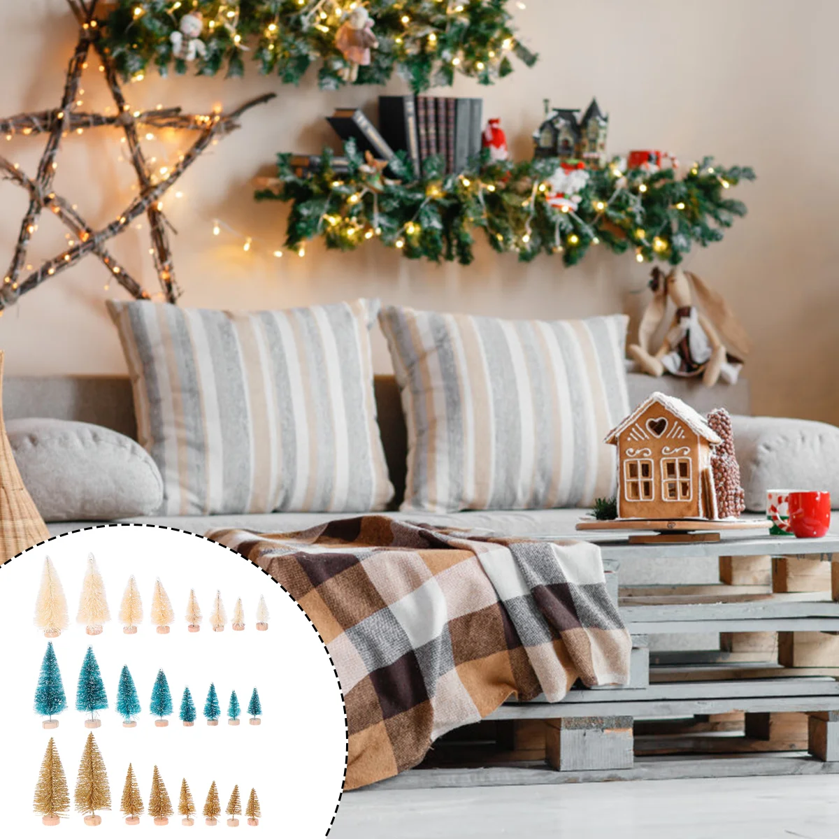 

24 Pcs Kids Decor Mini Christmas Tree DIY Model Bottle Brush Accessory Ornament Plastic Child