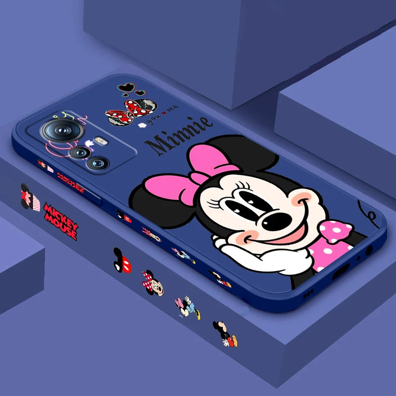 

Disney Minnie Mickey Cool Art Liquid Left Rope For Xiaomi Mi 13 12T 12 11T 11i 11 A3 10T 10 CC9E 9 Pro Lite Ultra 5G Phone Case