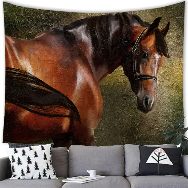 

FBH Animal Horse Tapestry Wall Hanging Background Aesthetics Party Home Room Decoration Cloth Bedroom Hippie TAPIZ Static Gift