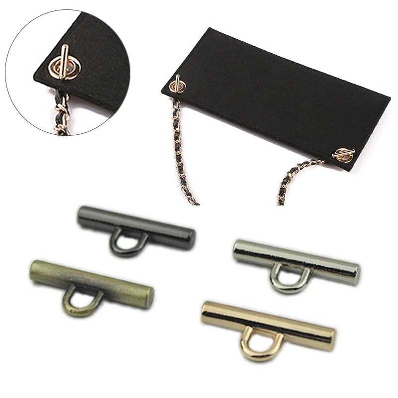 

5Pcs/set Bag Buckle Stick Crossbar T Buckle Stick Chain Luggage Hardware Accessory Metal Buckle Clip Link Buckle Pole Hook