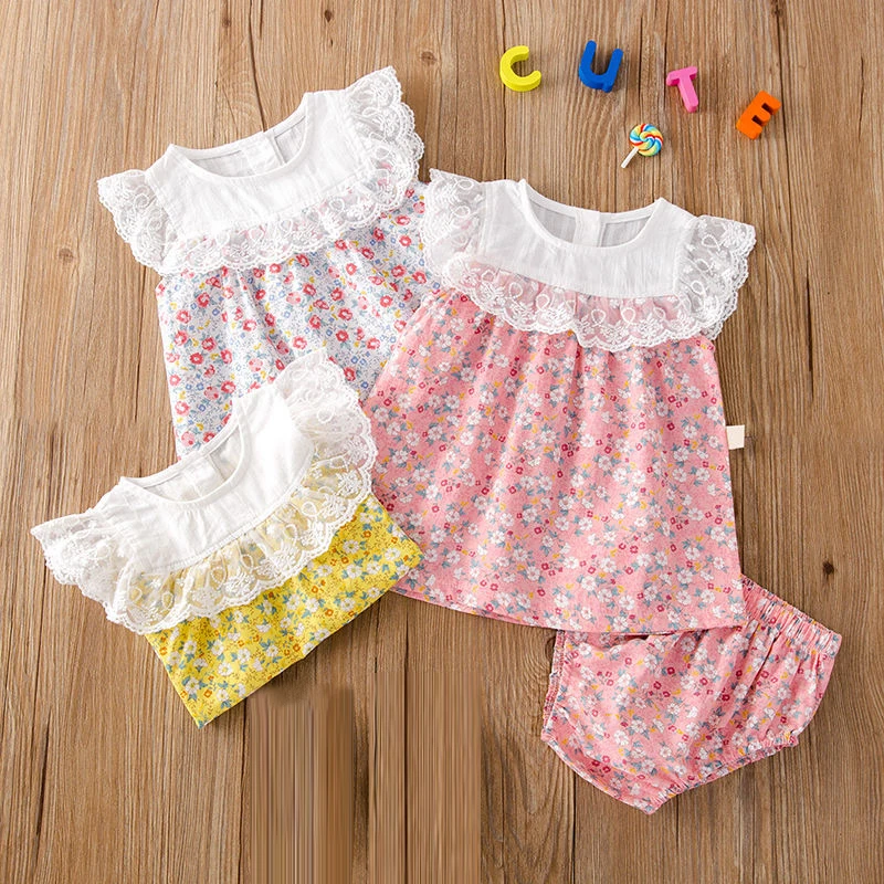 

Baby Girls Clothes Set 2022 New Flower T-shirt+PP Shorts Summer Newborn Baby Girls Clothes Infant Baby Girls Clothing Suit