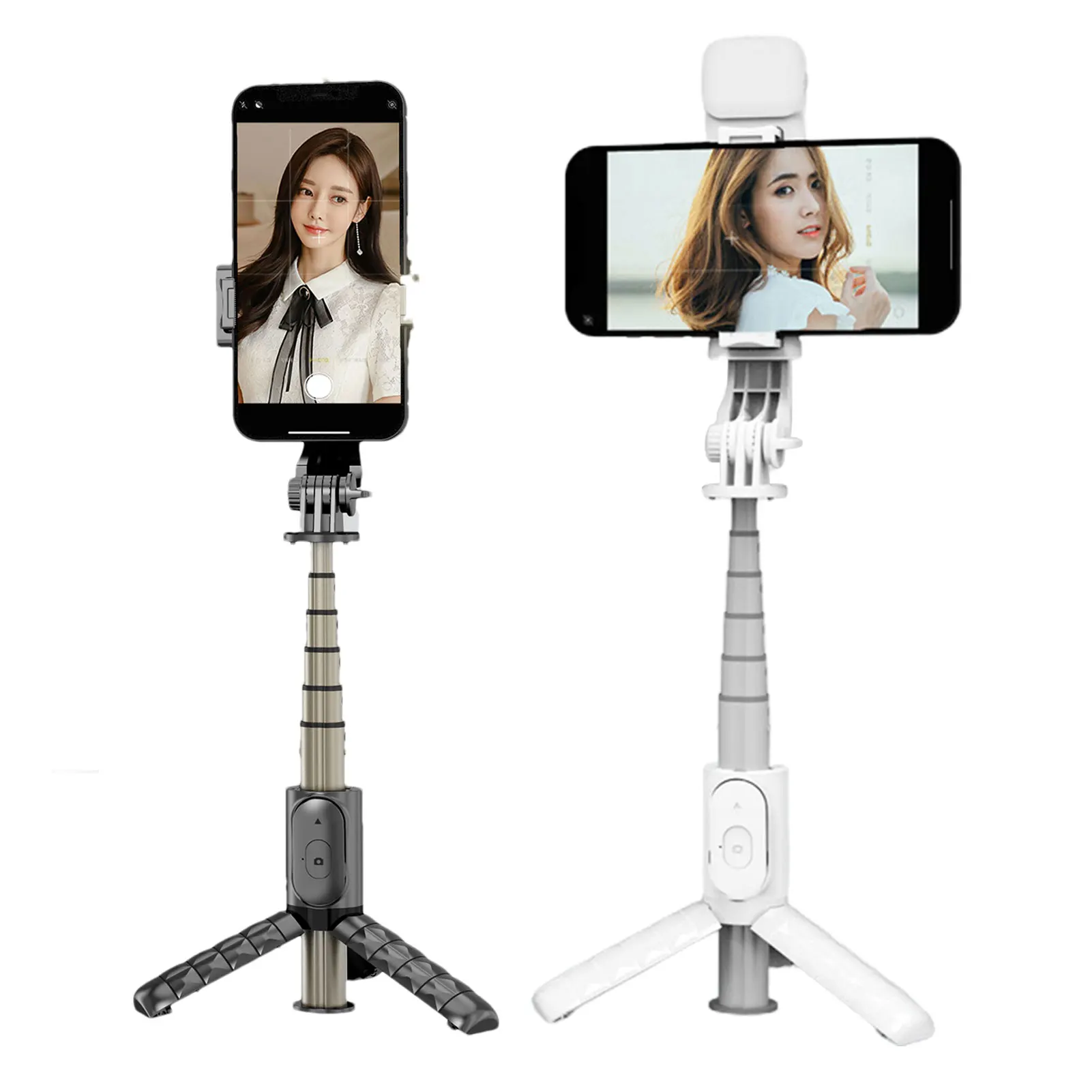 

Professional Q10S Wireless Blue tooth Selfie Stick Foldable Mini Tripod With Fill Light Shutter Remote Control Selfie Stick