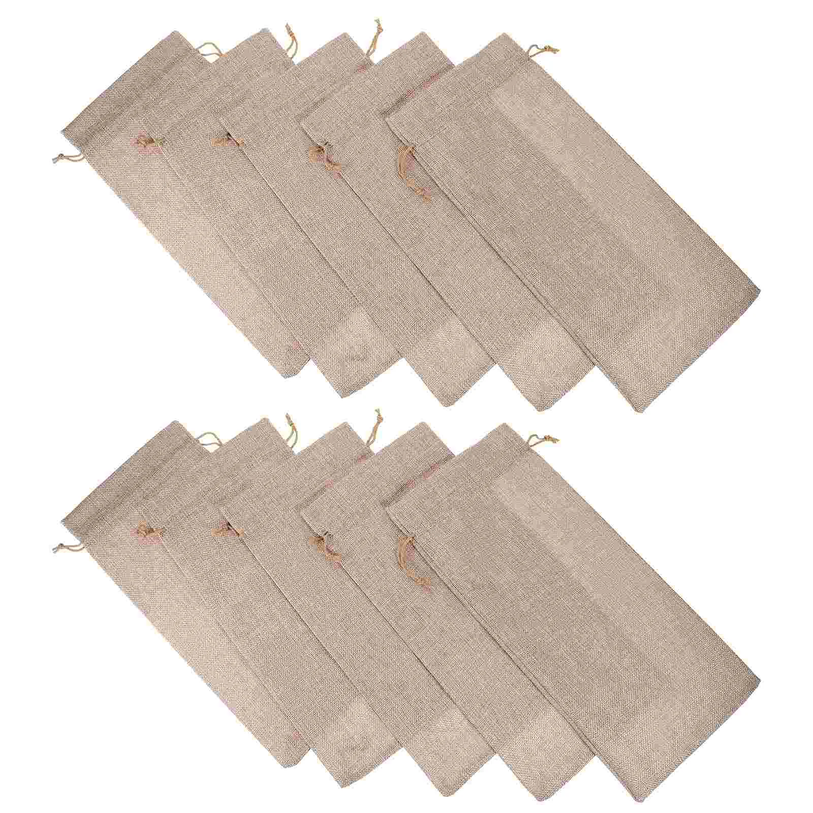 

10 Pcs Burlap Bag Bags Bottles Baggies Travel Gift Jewelry Water Tote Pouches