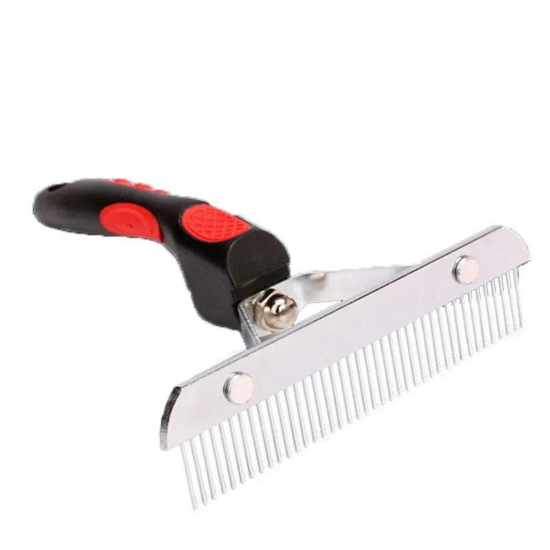 

Гребень для собак золотистый ретривер, щетка для ухода за питомцами, из нержавеющей стали, с резиновыми граблями