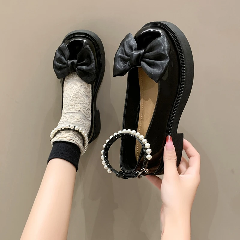 

Туфли женские на толстой платформе, босоножки в стиле «лолита», с цепочкой и бантом, туфли-лодочки для вечерние, модные оксфорды, лето 2022