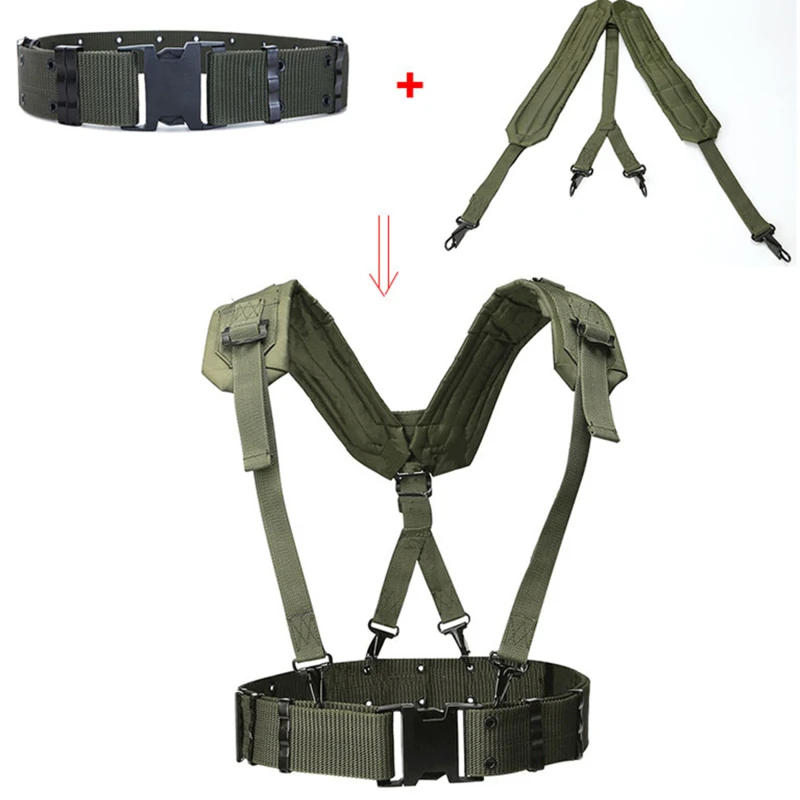 

Tactical Molle Belt Army Military Special Nylon CS Army Belt Men's Convenient Combat Girdle EAS Y-shaped Soft Padded Adjustable