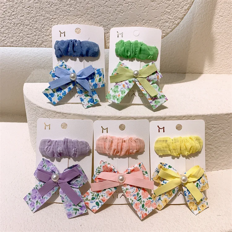 

Children's Small Fresh Flower Pearl Bow Hairpin Lovely Baby Hair Bb Clip Girl Bangs Clip Hairpin Headdress Hair Accessories
