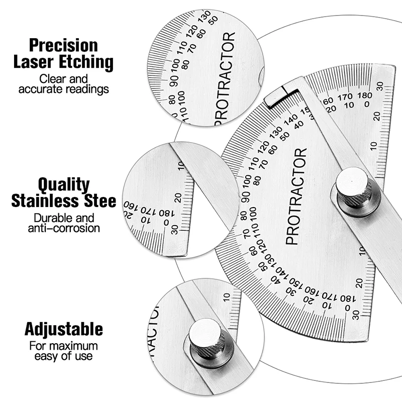 

180 Degree stainless steel angle ruler Adjustable Protractor Angle Finder Gauge multifunction Caliper mathematics measuring tool