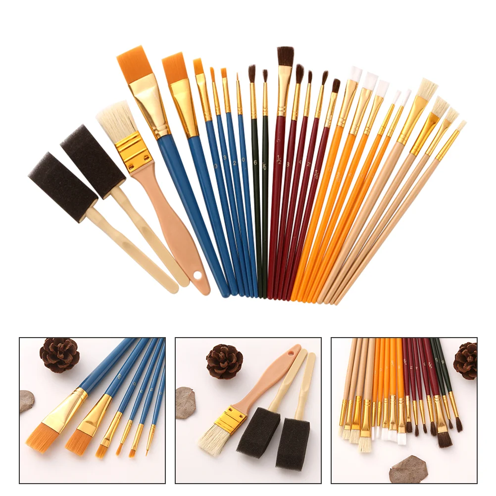 

25pcs Watercolor Painting Brushes Painting Brushes DIY Craft Brushes for Kids