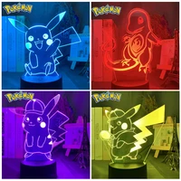 3d night light pokemon pikachu led creative gift bedroom desktop decoration cartoon character lamp childrens birthday gift