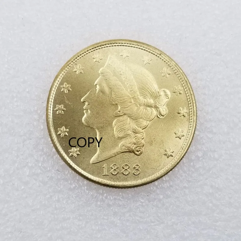 

American 1883 CC Version 20 Dollars Brass Gold-plated Commemorative Collectible Coin Gift Lucky Challenge Coin COPY COIN