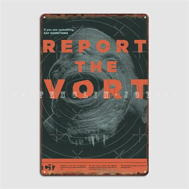 Отчет о Vort Плакат Металлическая табличка Кино Кухня Паб Гараж Дизайн Таблички
