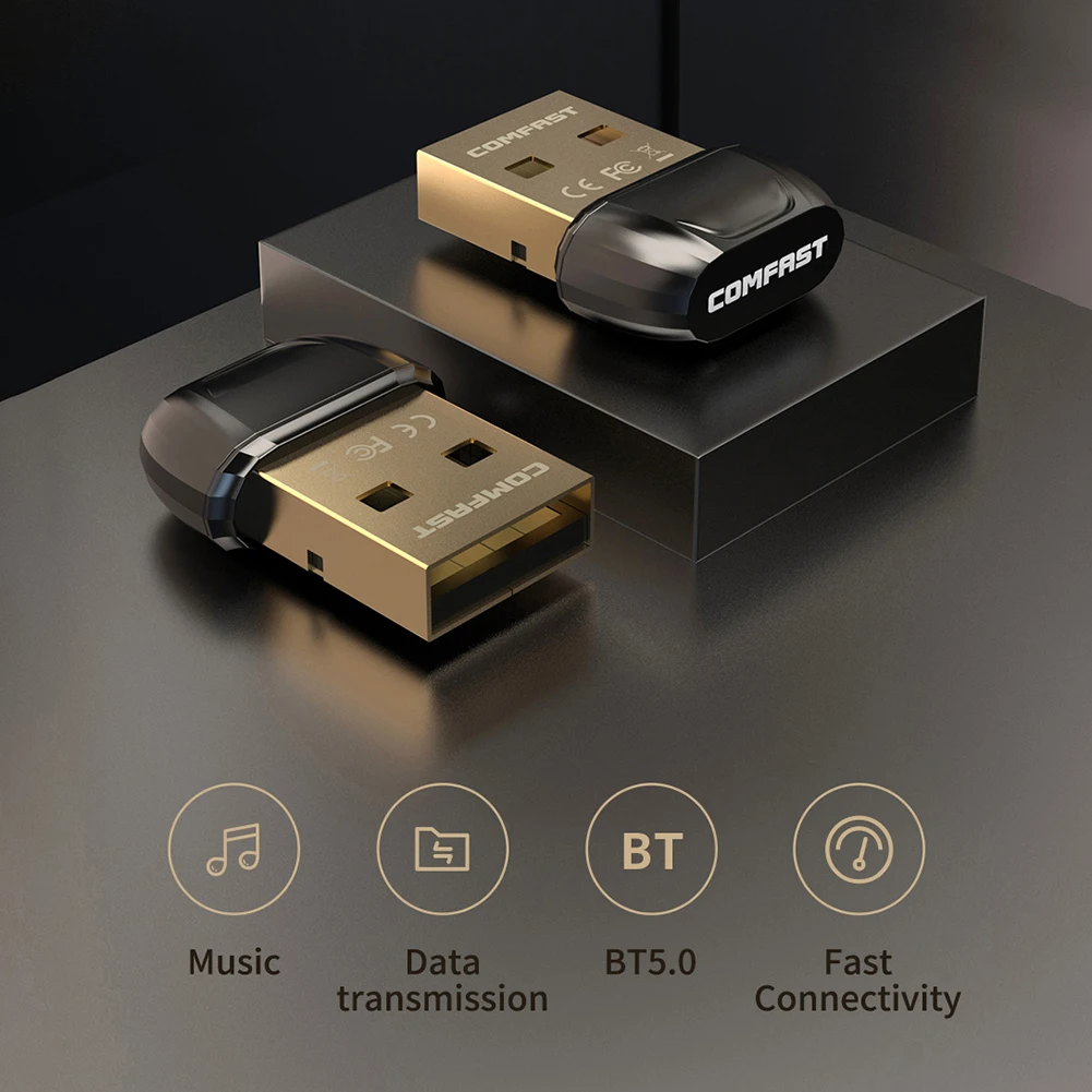 

COMFAST B01 DC 5V USB Wireless Music Audio Dongle Adapter Bluetooth-compatible 5.0 Receiver for Headset Speaker Keyboard Mouse
