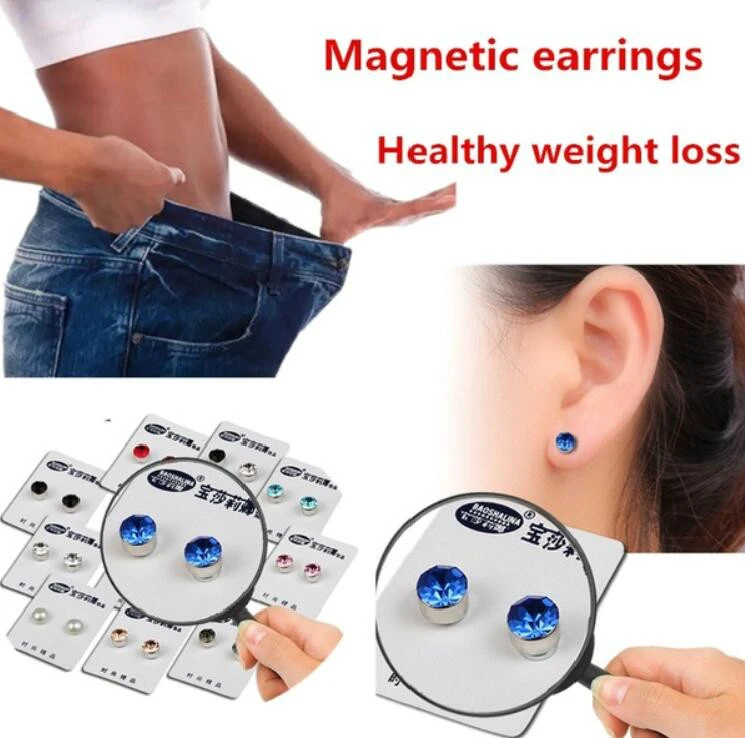 

1 Pair Magnetic Slimming Earrings Lose Weight Body Relaxation Massage Slim Ear Studs Patch Health Jewelry Girls Women