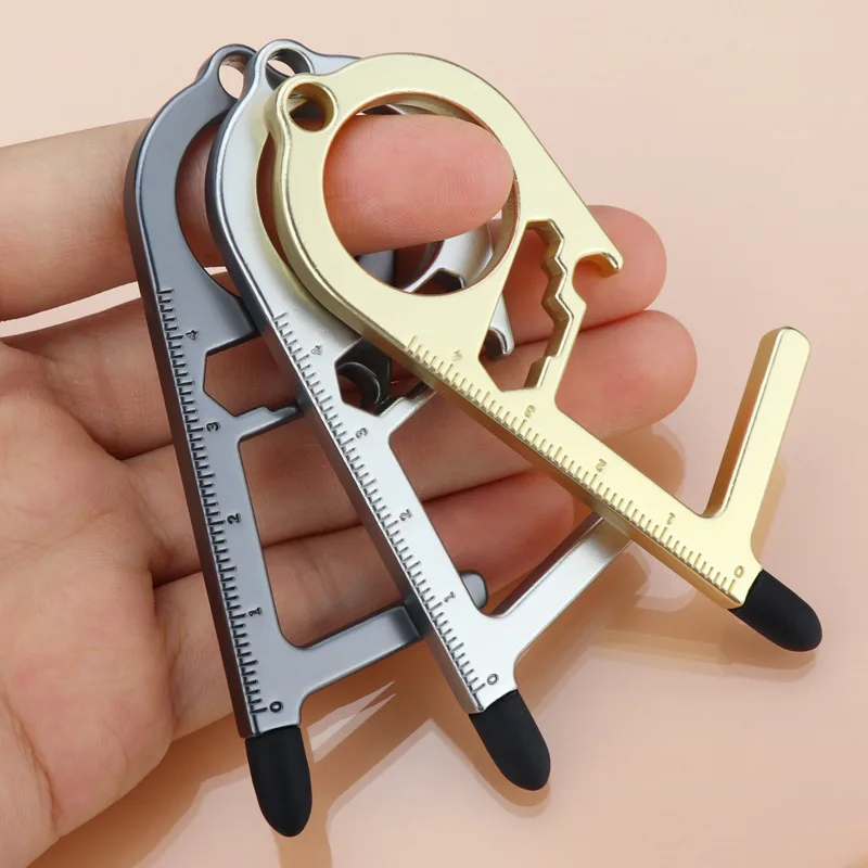 

Antimicrobial Key Chain Door Opener Beer Trigger Touch Screen Key Chains Open Door No-Touch Key Press Elevator Tool Hygiene