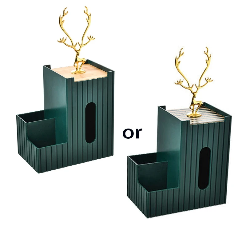 

Tissue Box Cover Elk Antlers Jewelry Holder Remote Control Desktop Organizer 2022 New