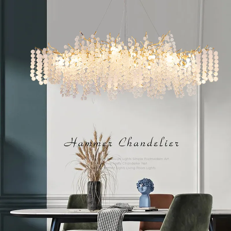 

Modern Chrome Gold Crystal Chandeliers For Dining Room Luxury Branches Crystal Chandelier Living Room Decoration Bedroom Lustre