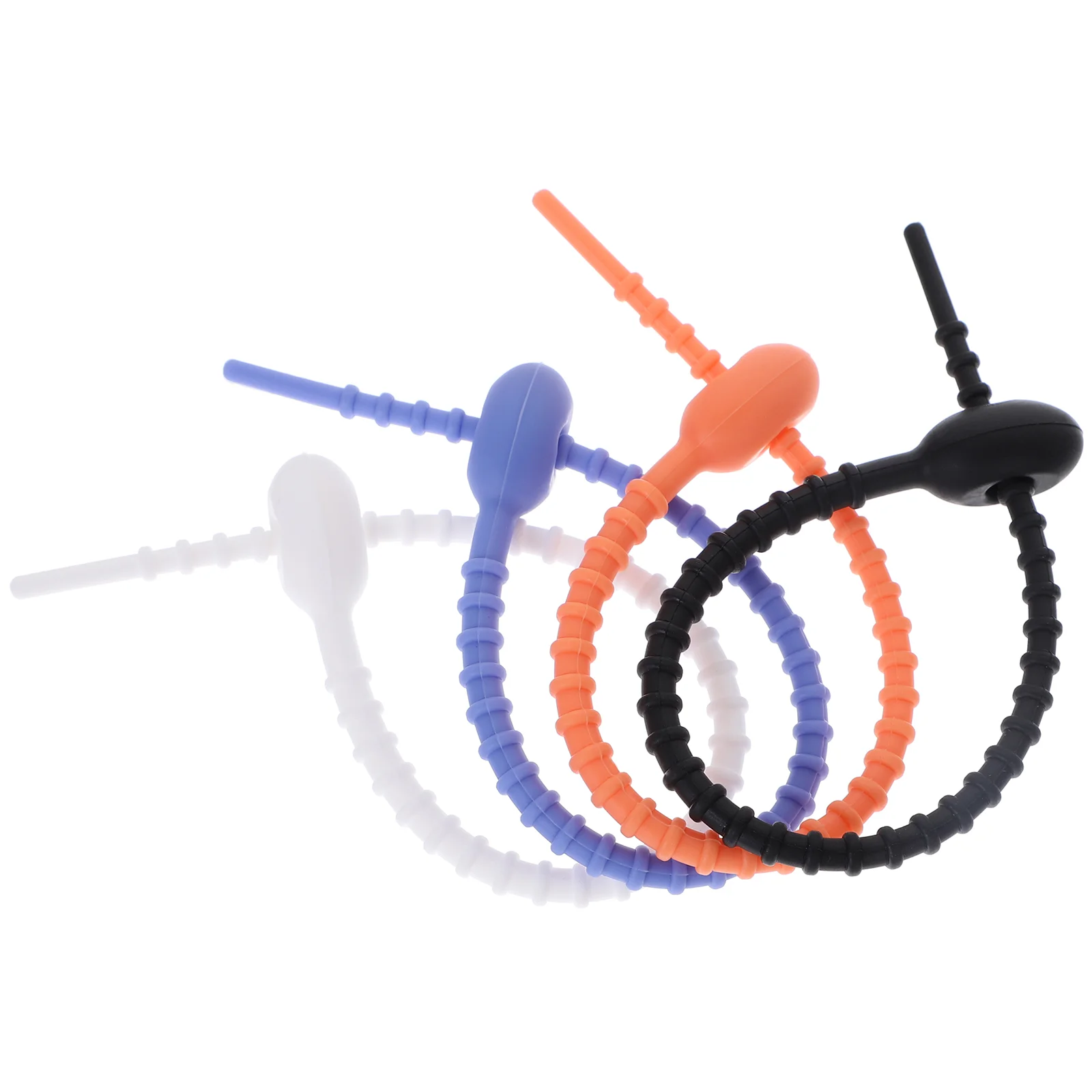 

Ties Cable Silicone Zip Cord Tie Wire Rubber Locking Reusable Management Organizer Self Straps Keeper Fastener