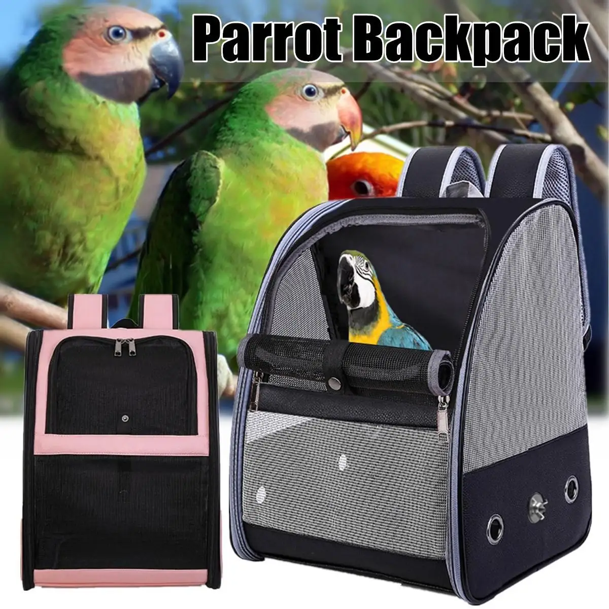 

Portable Travel Parrot Handbag Cat Dog Bag Pet Supplies Breathable Outdoor Bird Carrier Transparent Foldable Parrot Cage