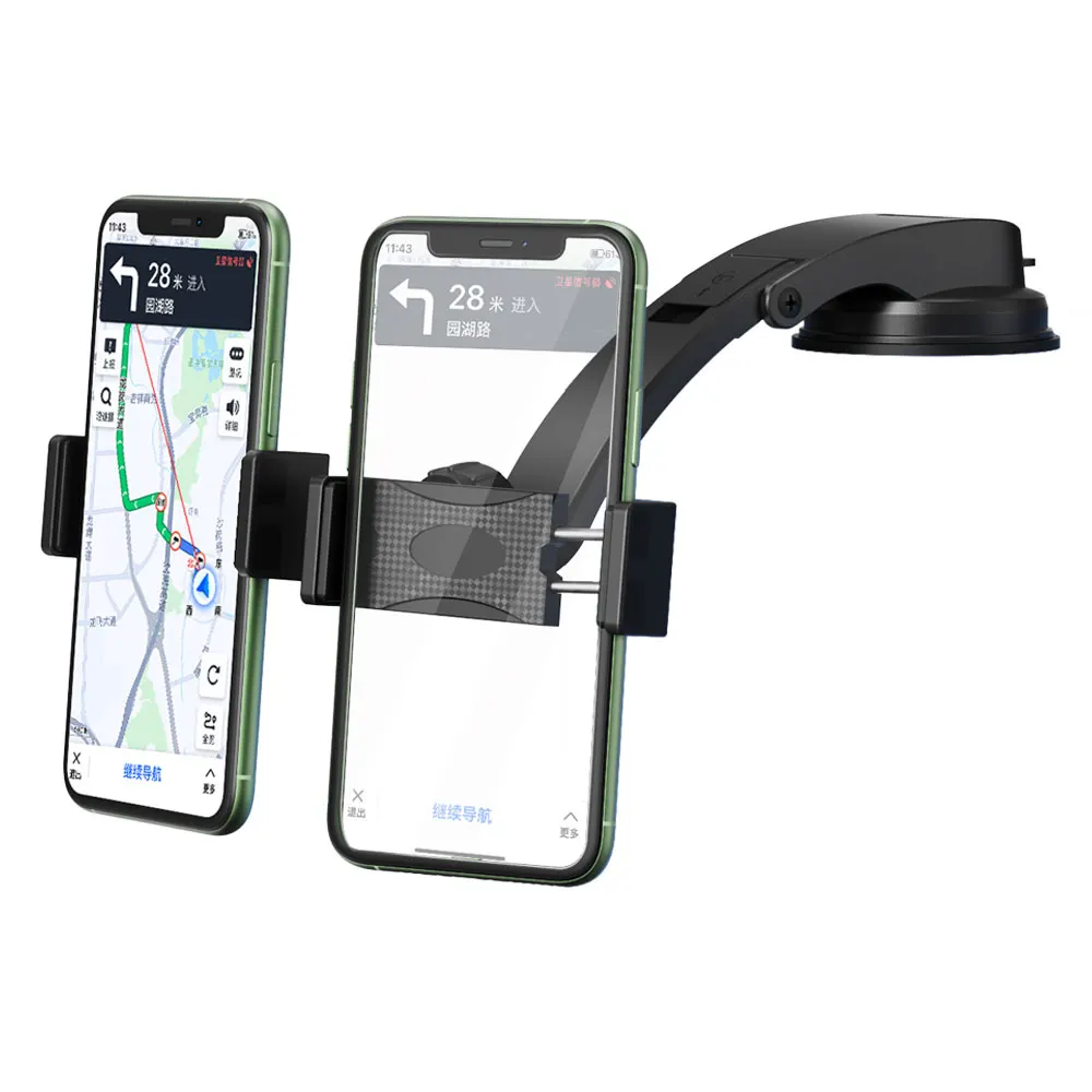 

Car Phone Mount [Double Holder] Windshield Dashboard Car Phone Holder Anti-Shake 360 Degree Rotation Compatible with iPhone 11