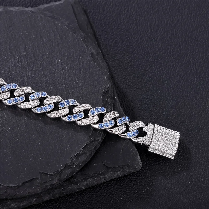 D &amp Z модный серебристый браслет 11 мм кубинский браслет-цепочка для мужчин и