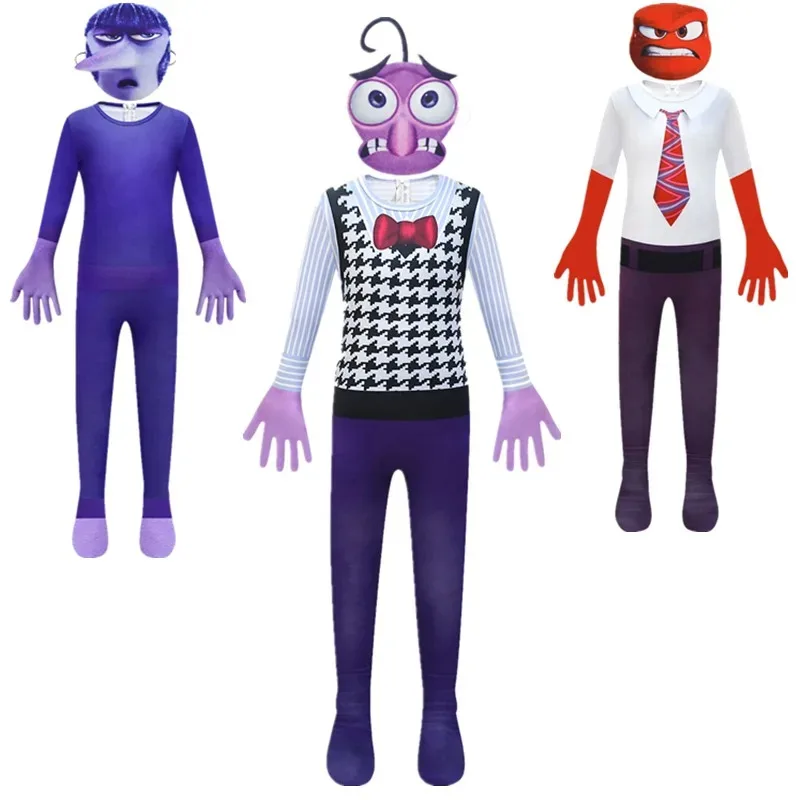 Фото Детский косплей на Хэллоуин Inside Out 2, комбинезон Ennenui Fear Anger и Gaga, костюм аниме, карнавальные костюмы на Хэллоуин №1
