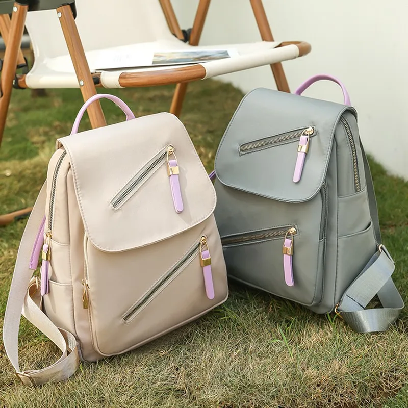 

Fashion Travel Women Backpack 2023 Design School Bag for Teenage Girl Casual Shoulder Bags Female Nylon Rucksack Black Purse Sac