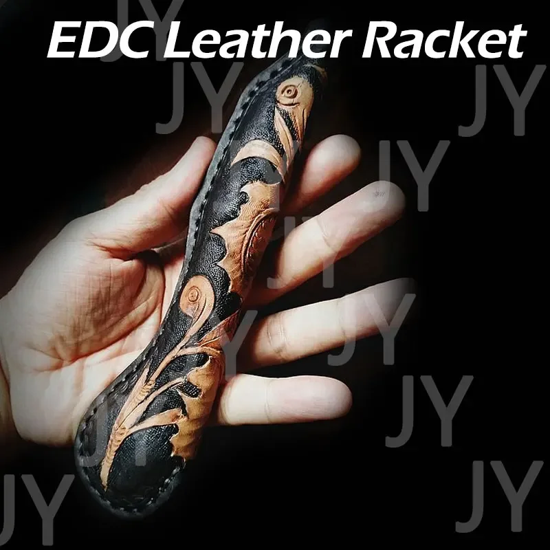 Скульптура ручной работы Бостонская кожаная ракетка Открытый Edc Портативный