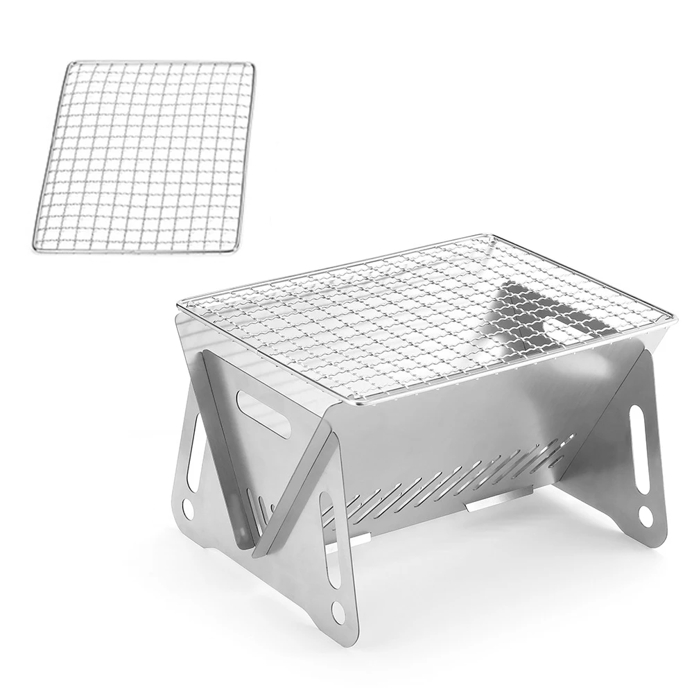 

Folding Outdoor Grill Stove Stainless Steel Detachable BBQ Stove Portable Charcoal Stove Cooking Grill for Camping Travel Picnic