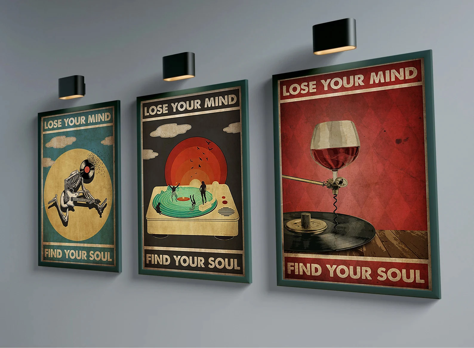 Винтажный плакат с изображением черной кошки постер надписью потерять свой ум