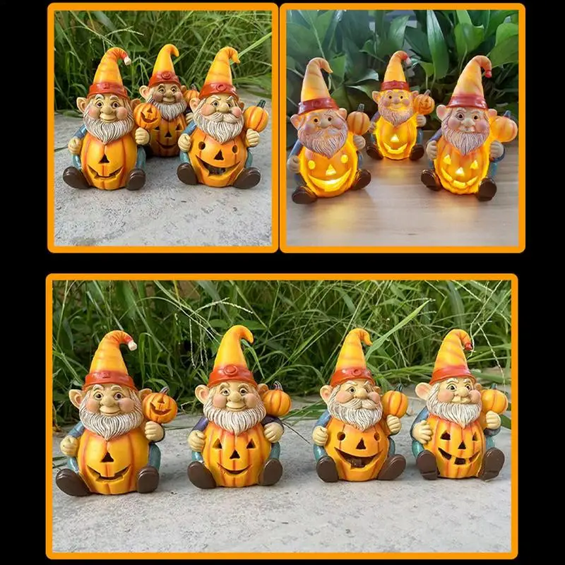 

Halloween Pumpkin Old Man Statue Cute Garden Elf Halloween Pumpkin Ornaments Resin Old Man Figurine For Home Interior Decoration