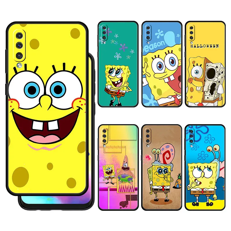 

Phone Case For Samsung Galaxy A50 A70 Cover for Moto Edge X30 G60 G30 G9Play for Oppo Realme C21 C3 Funda Cartoon SpongeBob